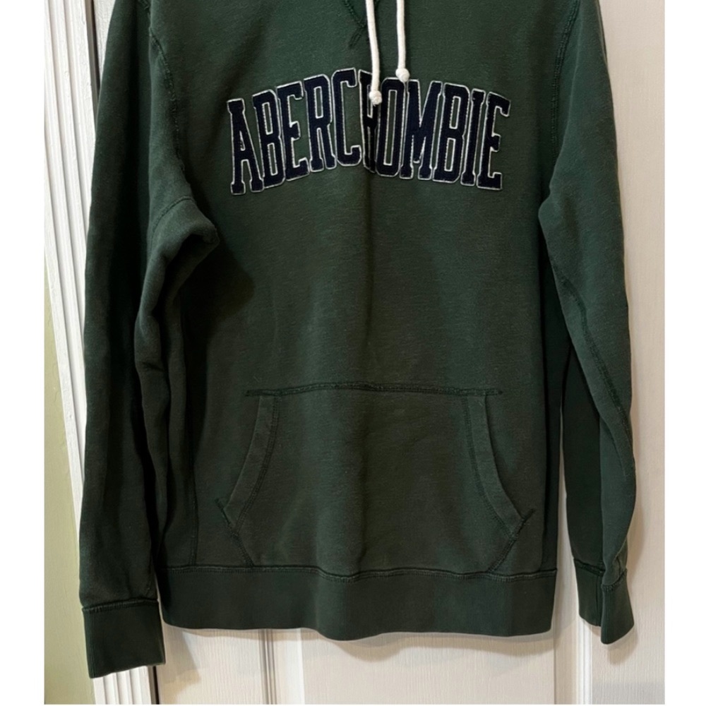 Abercrombie & Fitch Fleece Army Green Hoodie Sweatshirt/Size Medium - Picture 4 of 5